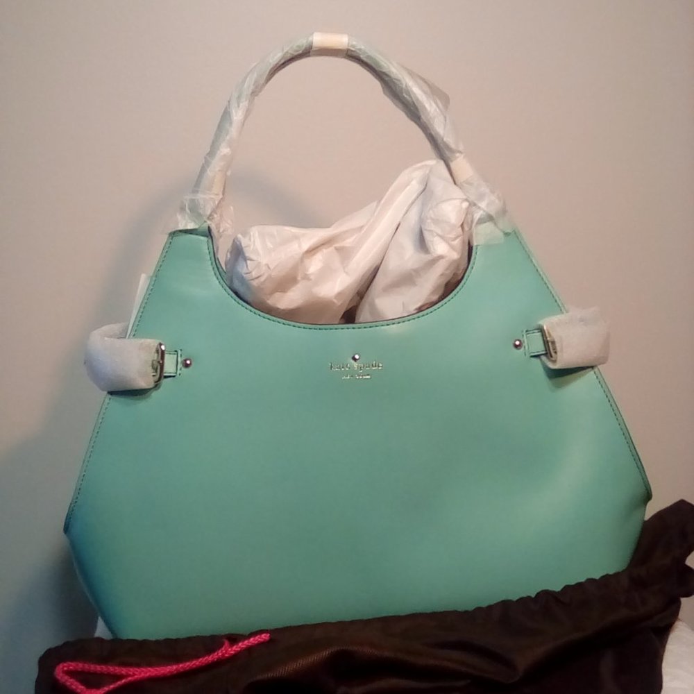Authentic Kate Spade Vanston Dylan Caribbean blue satchel purse bag - Picture 4 of 13